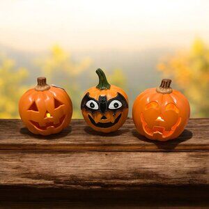Mini Light Up Pumpkin and Spooky Pumpkin